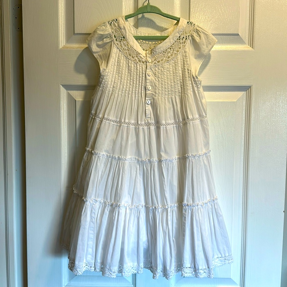 Beautiful Pleated and Layered White Dress